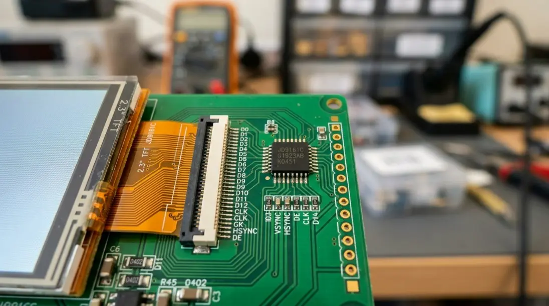 2,3 hüvelykes TFT LCD végső útmutató: 2026 IoT-megfelelőség és JD9161C integráció Kínában